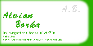 alvian borka business card